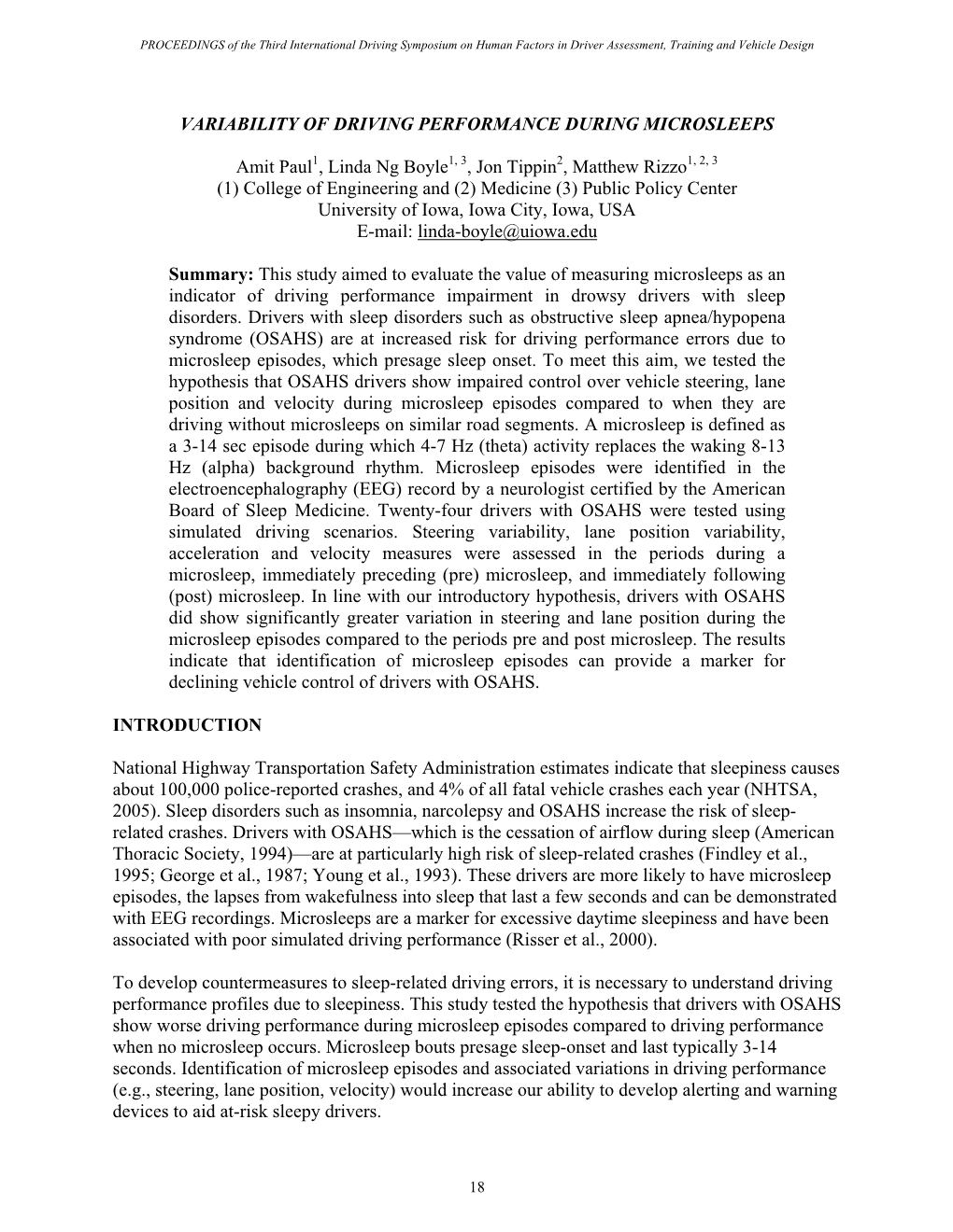 Variability of Driving Performance During Microsleeps