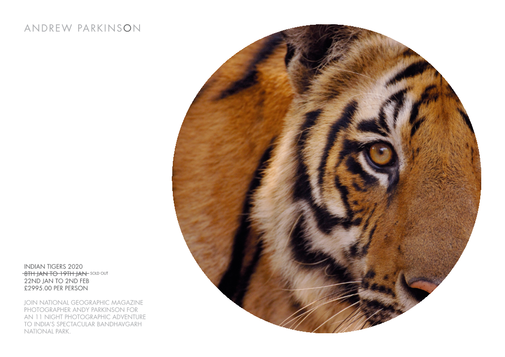 Indian Tigers 2020 8Th Jan to 19Th Jan 22Nd Jan to 2Nd Feb