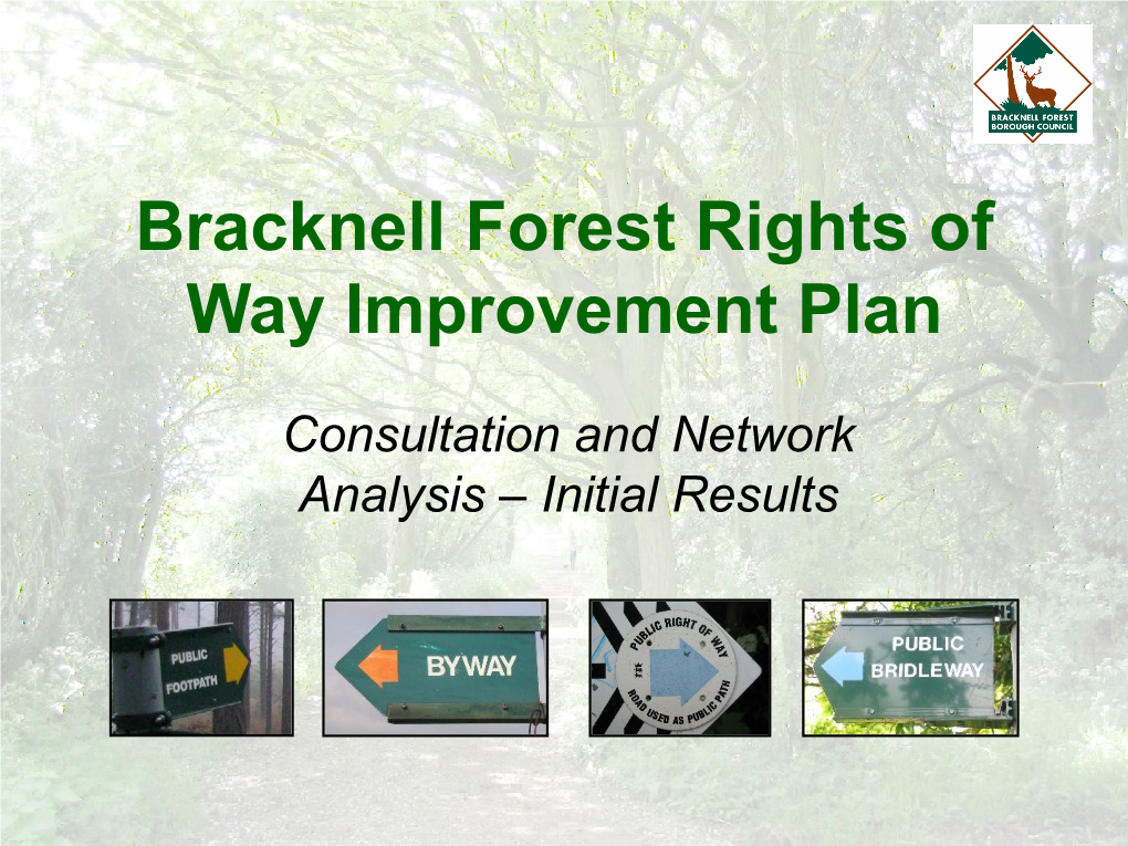 Bracknell Forest Rights of Way Improvement Plan