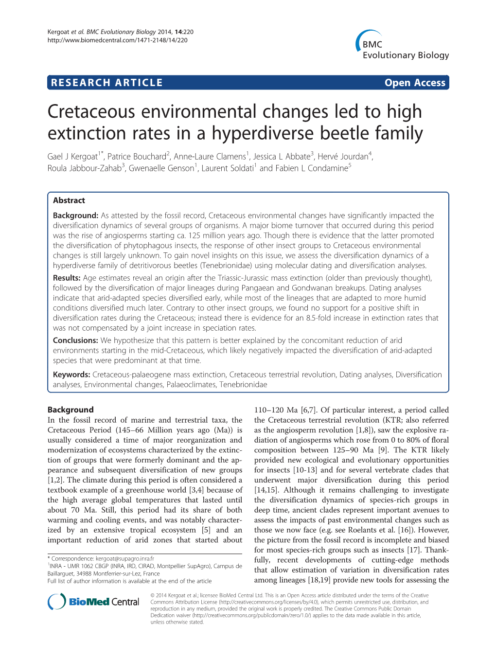 Cretaceous Environmental Changes Led To