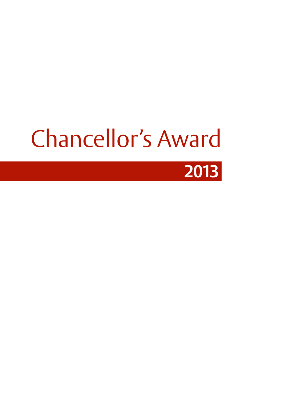 Chancellor's Award