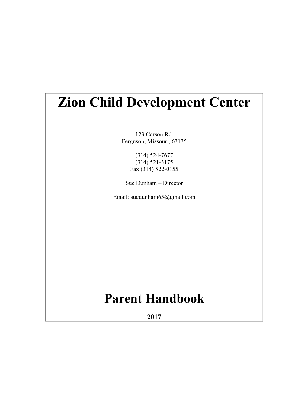 Zion Child Development Center