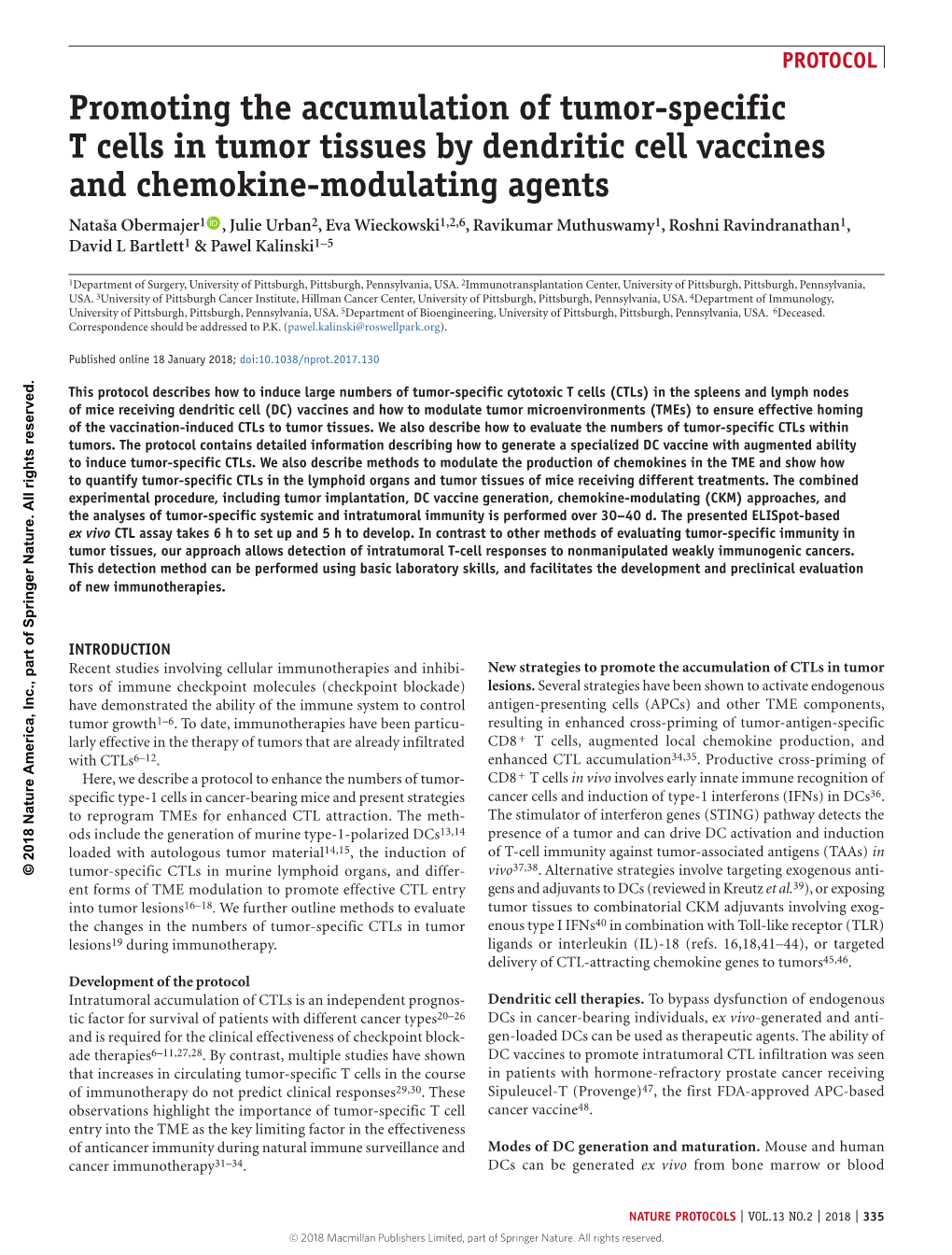 Promoting the Accumulation of Tumor-Specific T Cells in Tumor