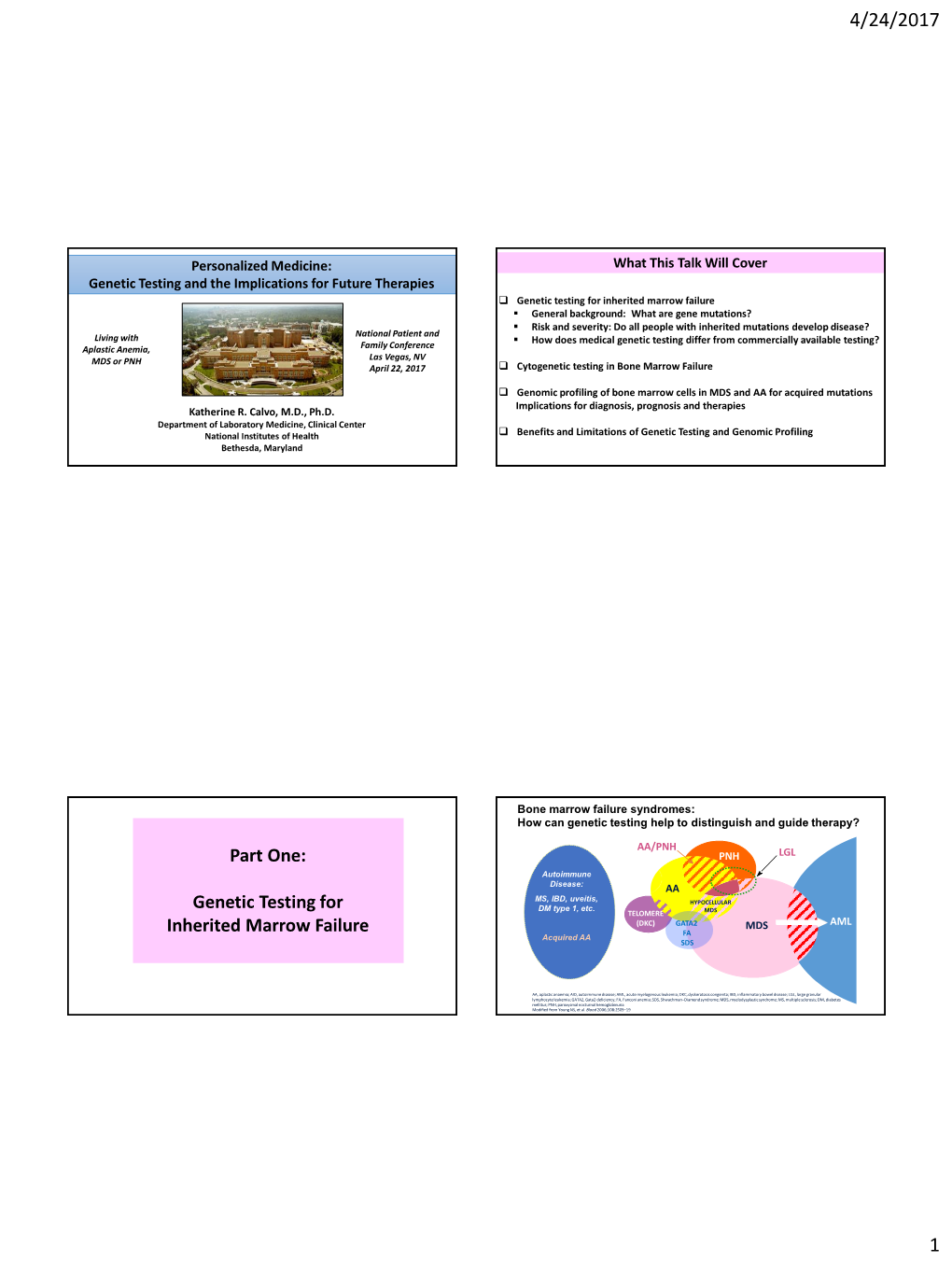 Genetic Testing and the Implications for Future Therapies  Genetic Testing for Inherited Marrow Failure