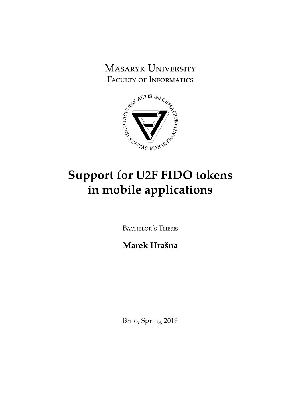 Support for U2F FIDO Tokens in Mobile Applications