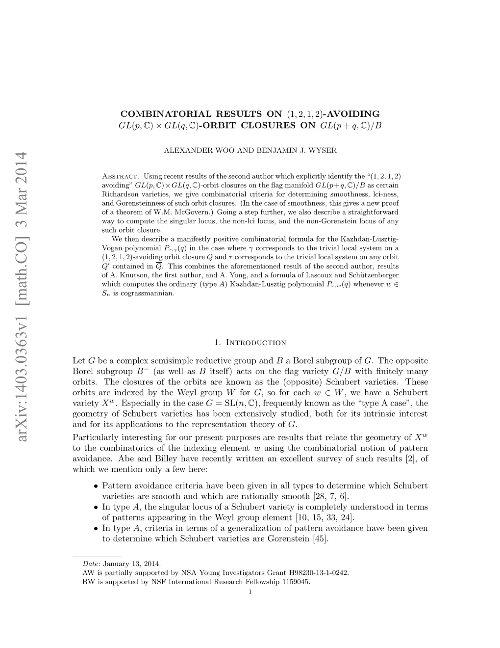 Combinatorial Results on (1, 2, 1, 2)-Avoiding $ GL (P,\Mathbb {C