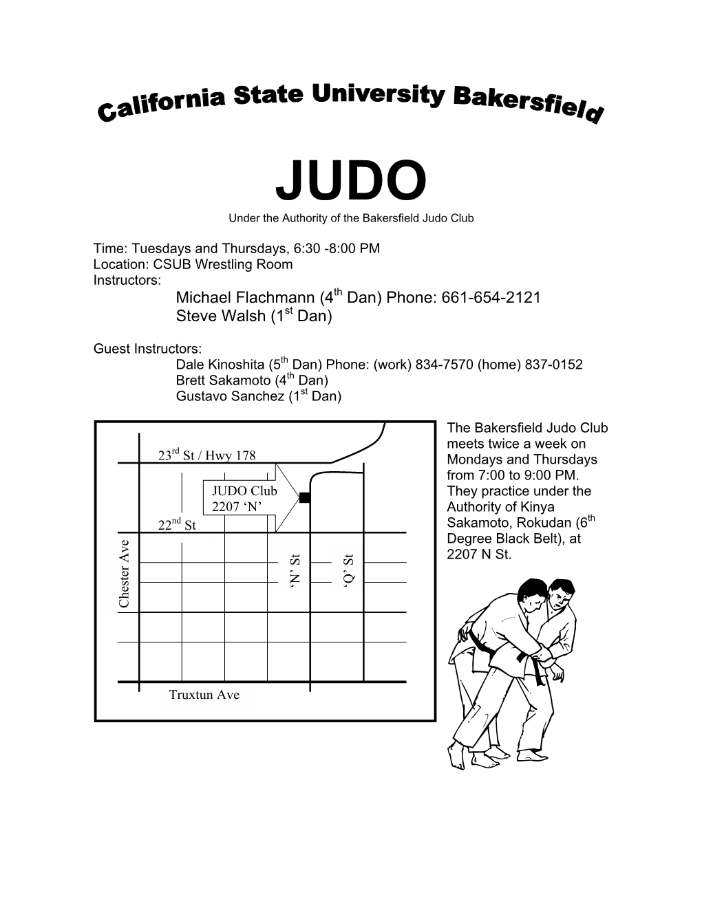 JUDO Under the Authority of the Bakersfield Judo Club