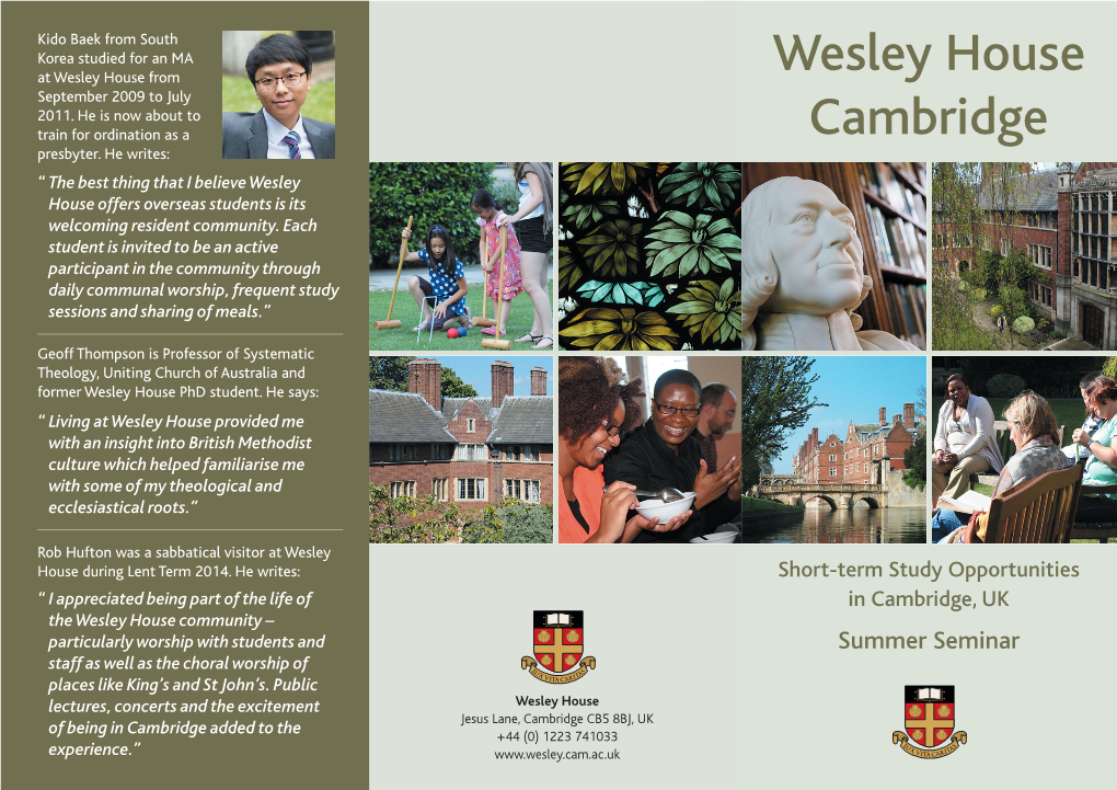 Wesley House Cambridge