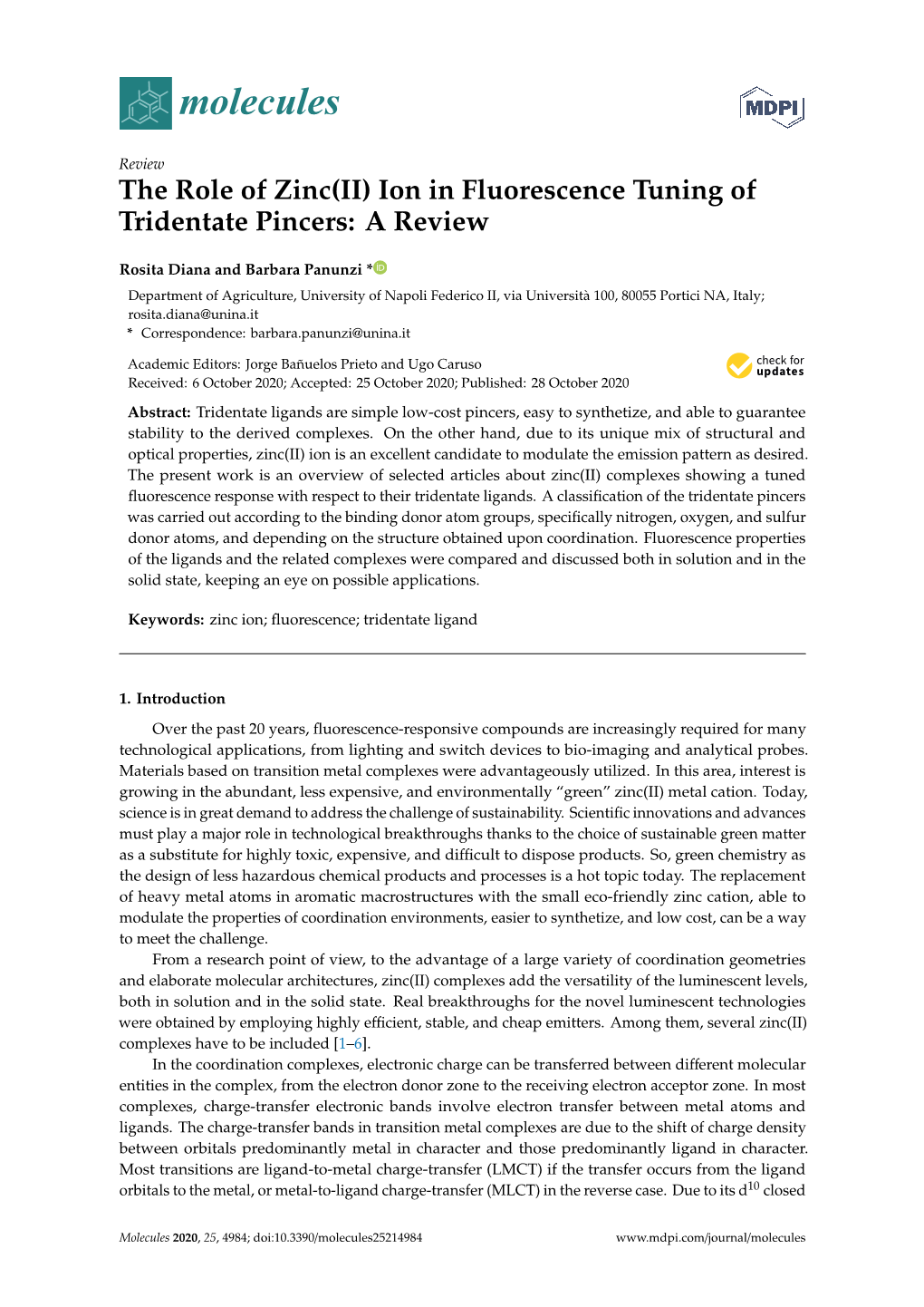 Ion in Fluorescence Tuning of Tridentate Pincers: a Review