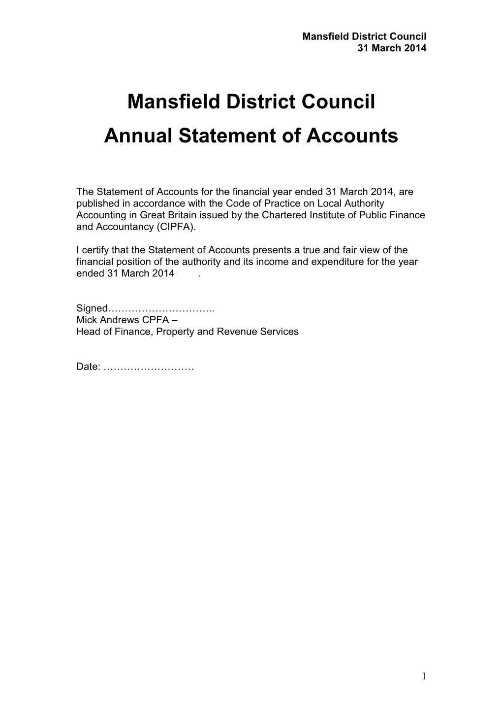 Statement of Accounting Policies s1