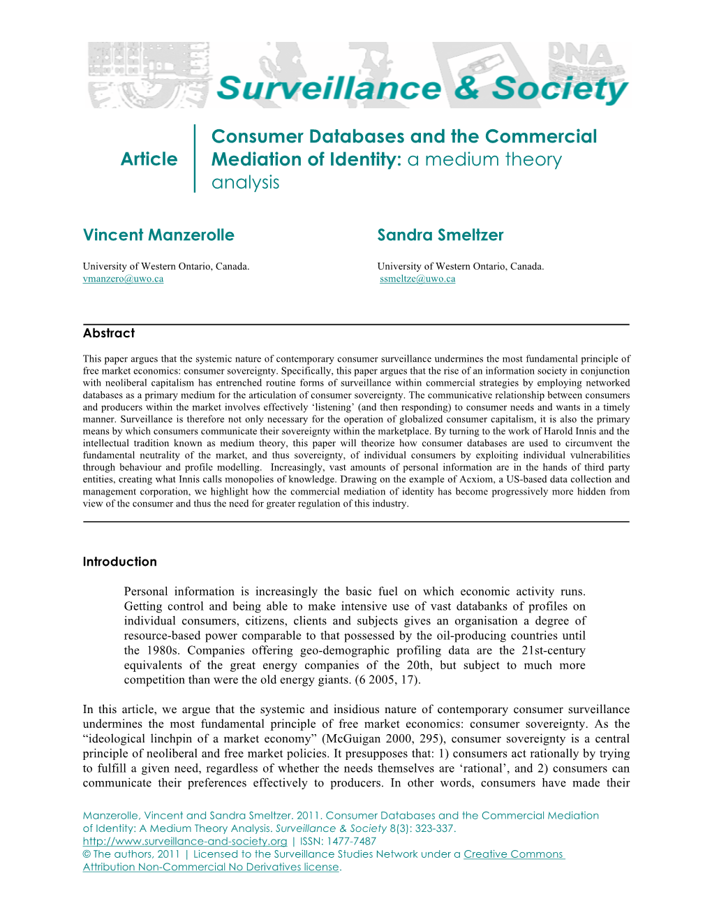 Article Consumer Databases and The