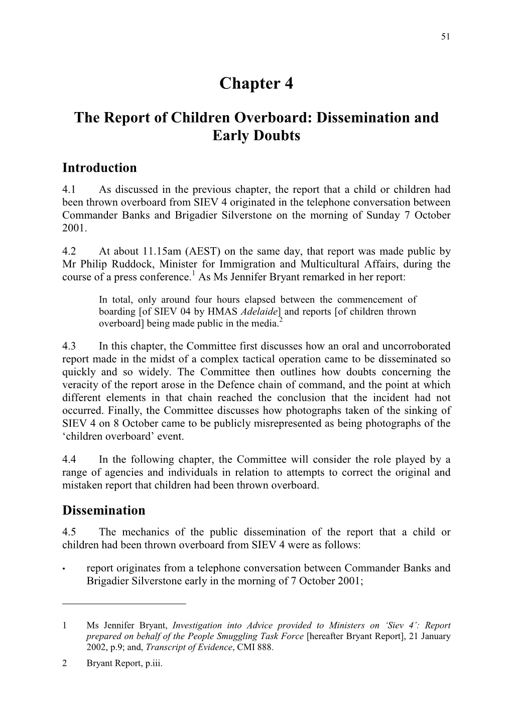 Report of Children Overboard: Dissemination and Early Doubts