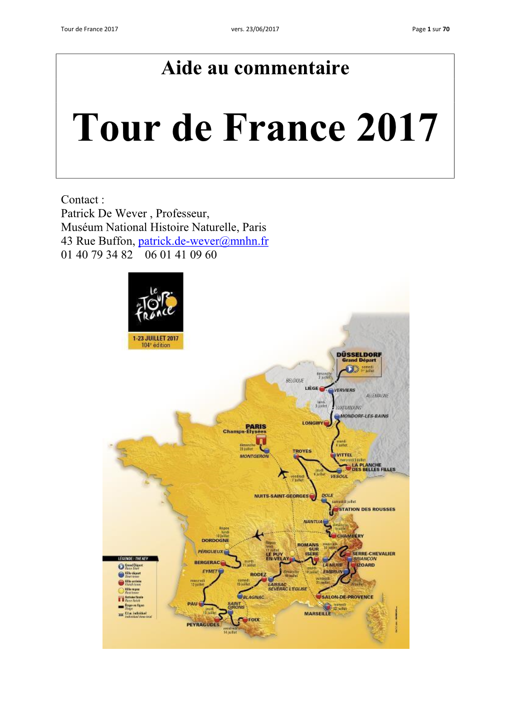 Document Synthétique Sur La Géologie De Bord De Route Du Tour De France