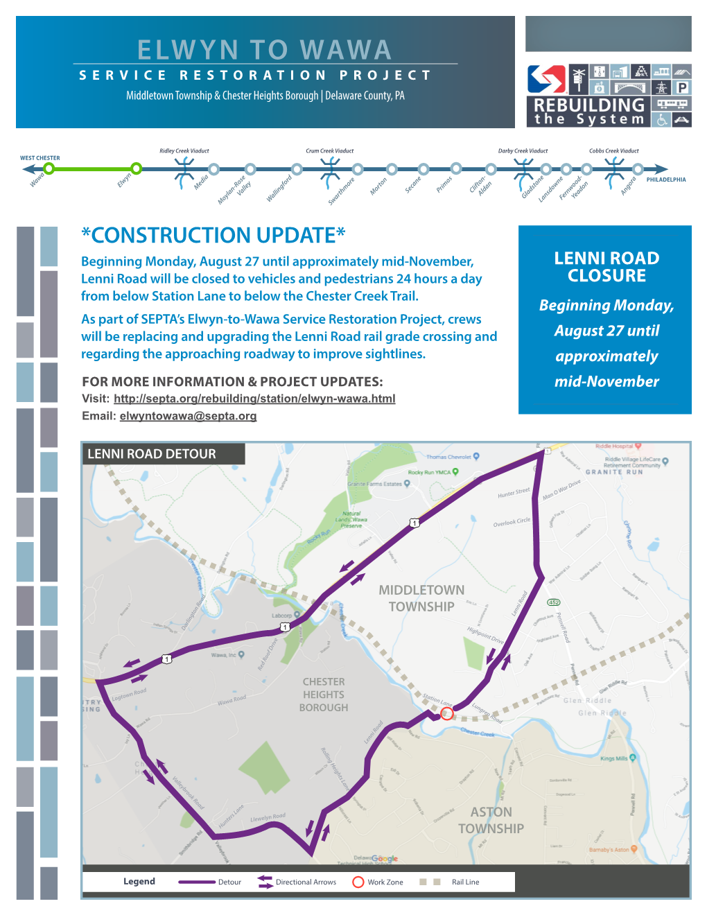 ELWYN to WAWA SERVICE RESTORATION PROJECT Middletown Township & Chester Heights Borough | Delaware County, PA