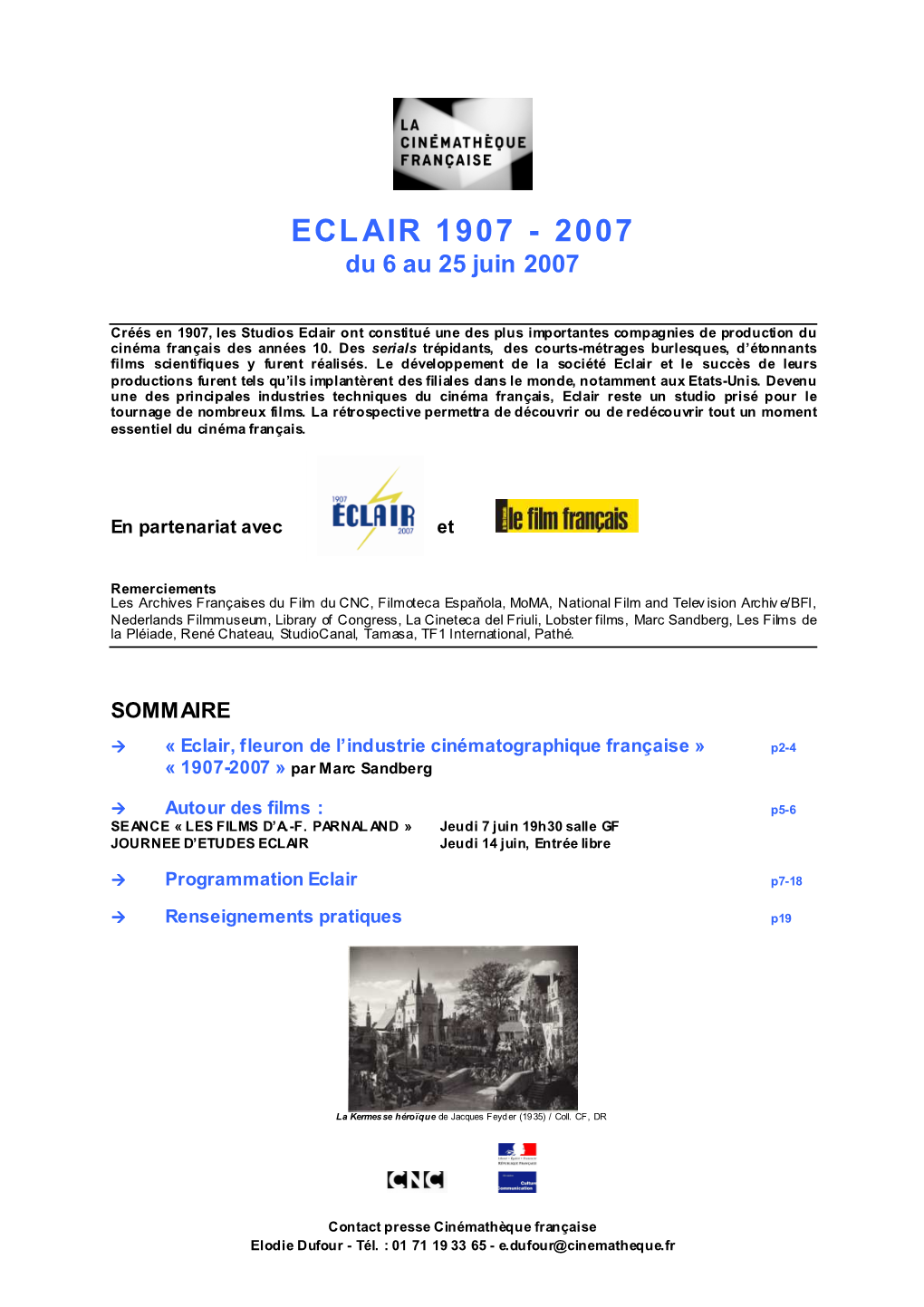 Dossier De Presse ECLAIR