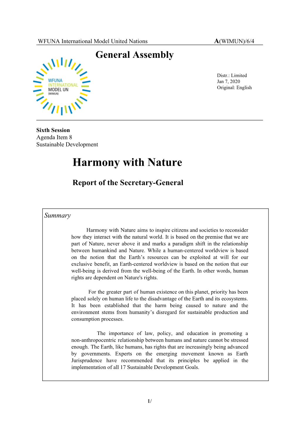 Harmony with Nature