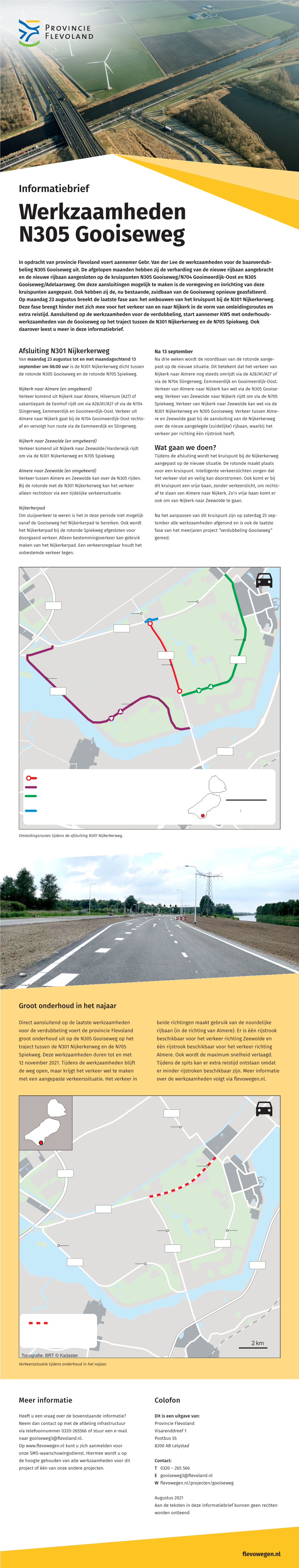 Informatiebrief Werkzaamheden N305 Gooiseweg