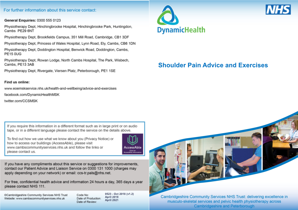 Shoulder Pain Advice and Exercises
