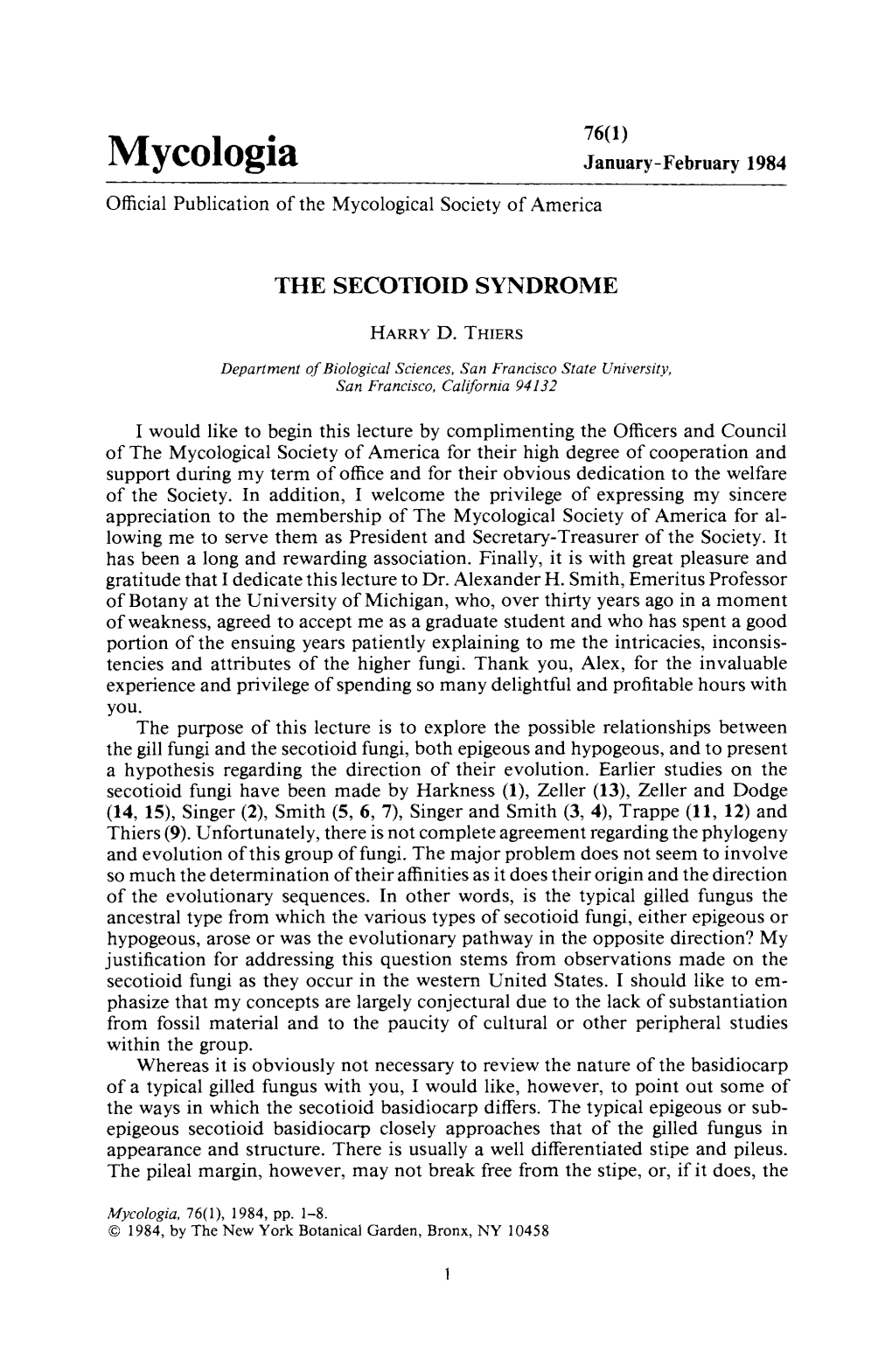 The Secotioid Syndrome