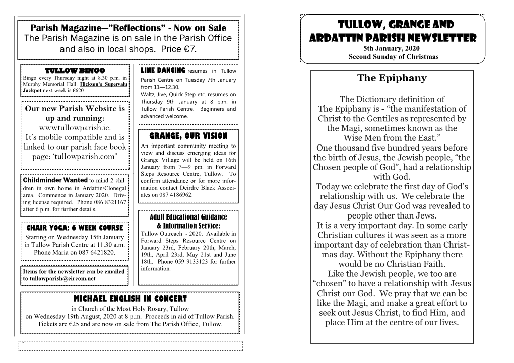 Tullow, Grange and Ardattin Parish Newsletter