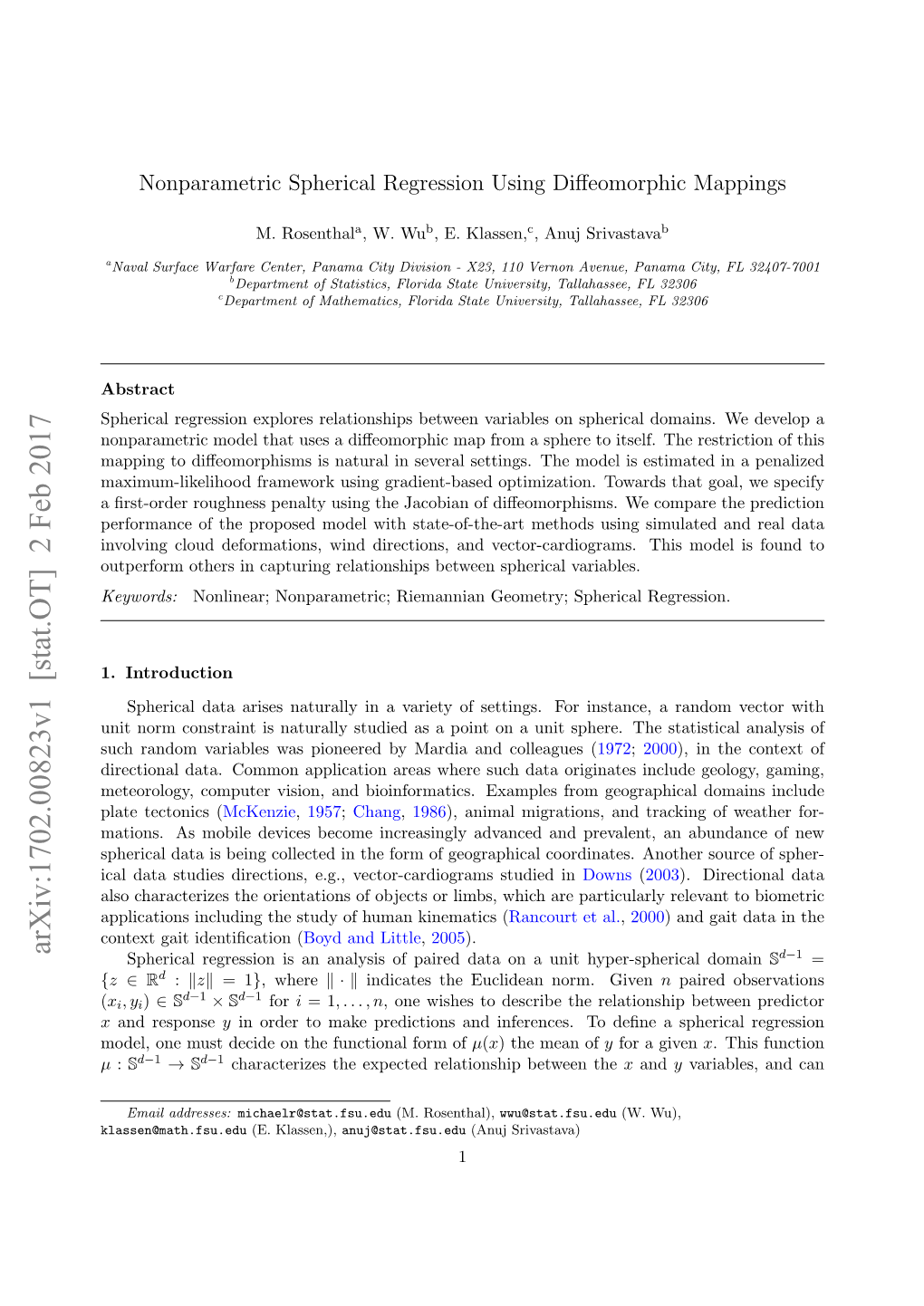 Arxiv:1702.00823V1 [Stat.OT] 2 Feb 2017