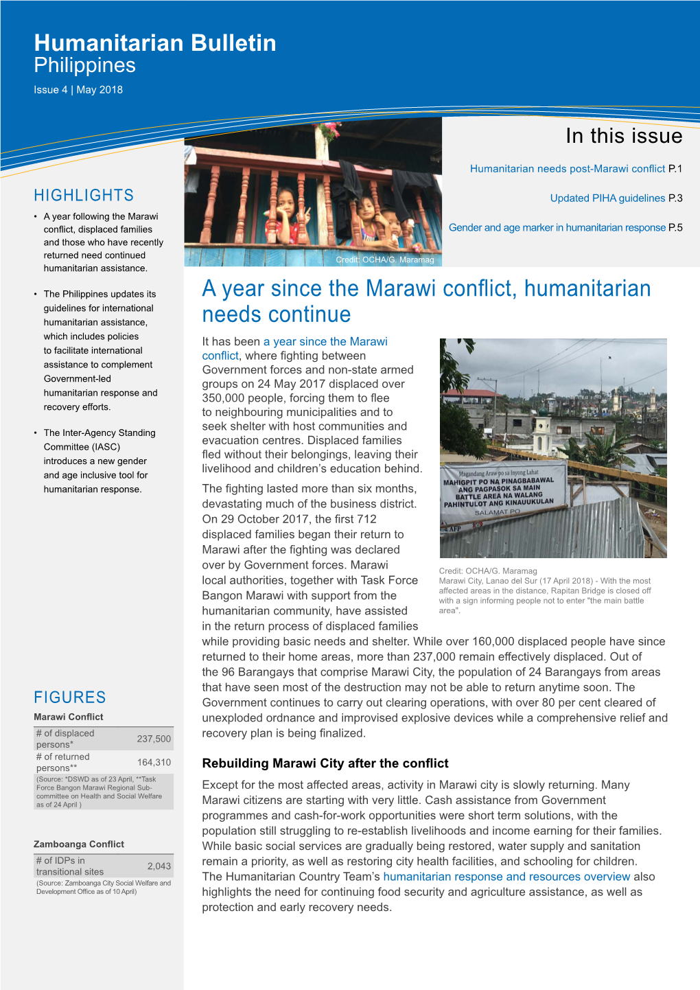 Humanitarian Bulletin Philippines Issue 4 | May 2018