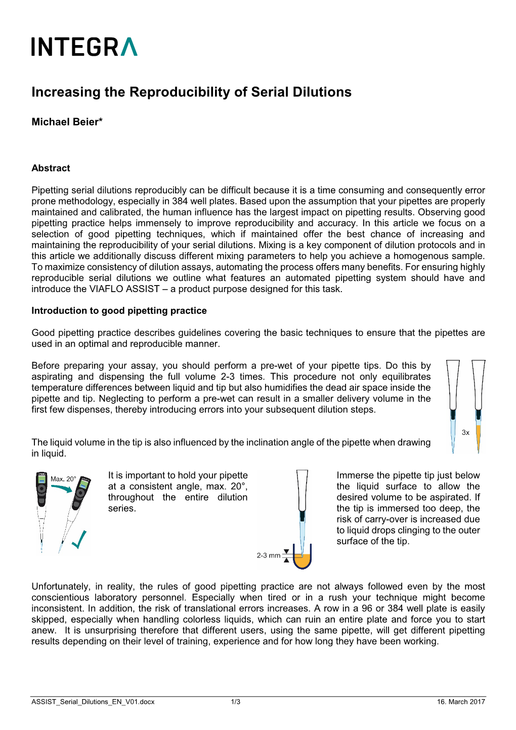 Increasing the Reproducibility of Serial Dilutions