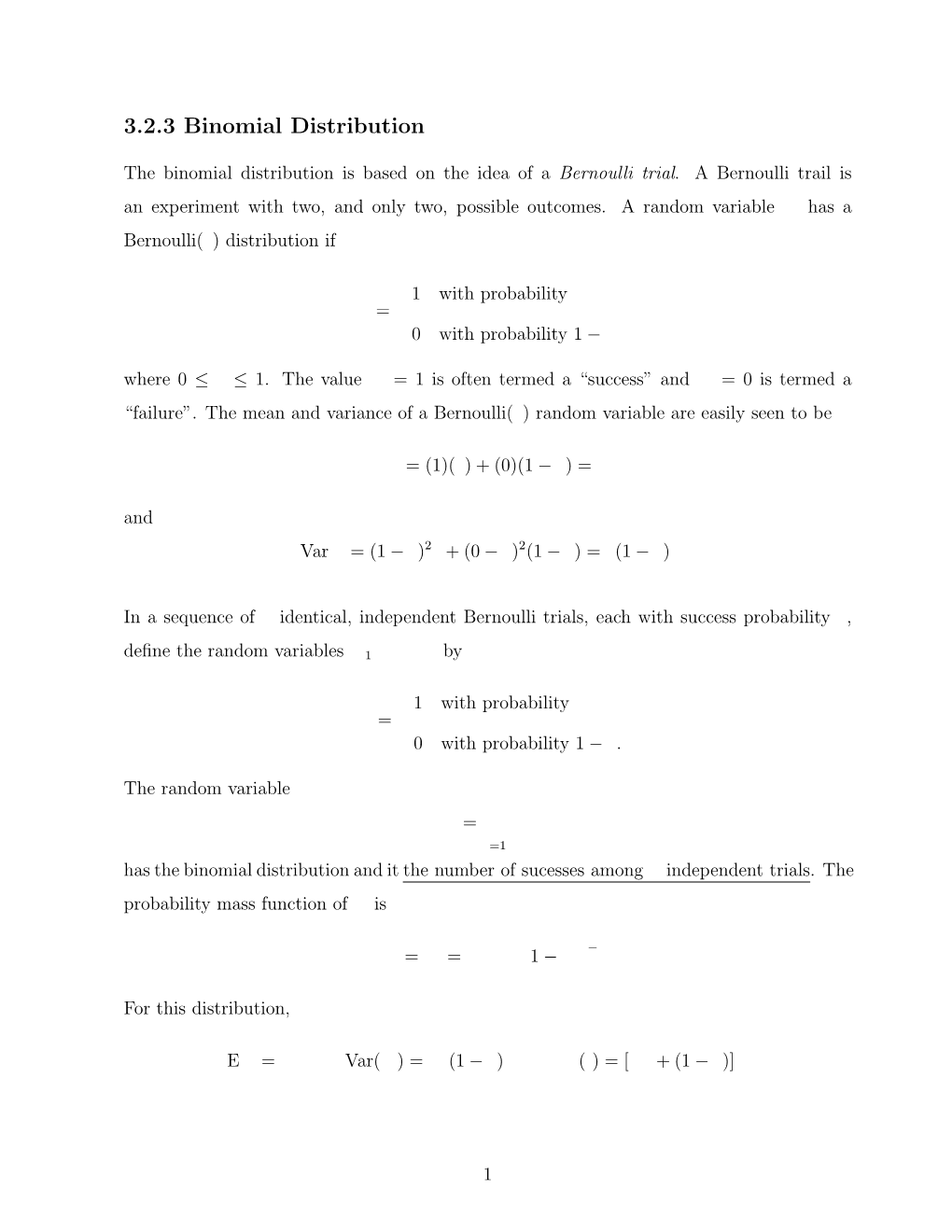 3.2.3 Binomial Distribution