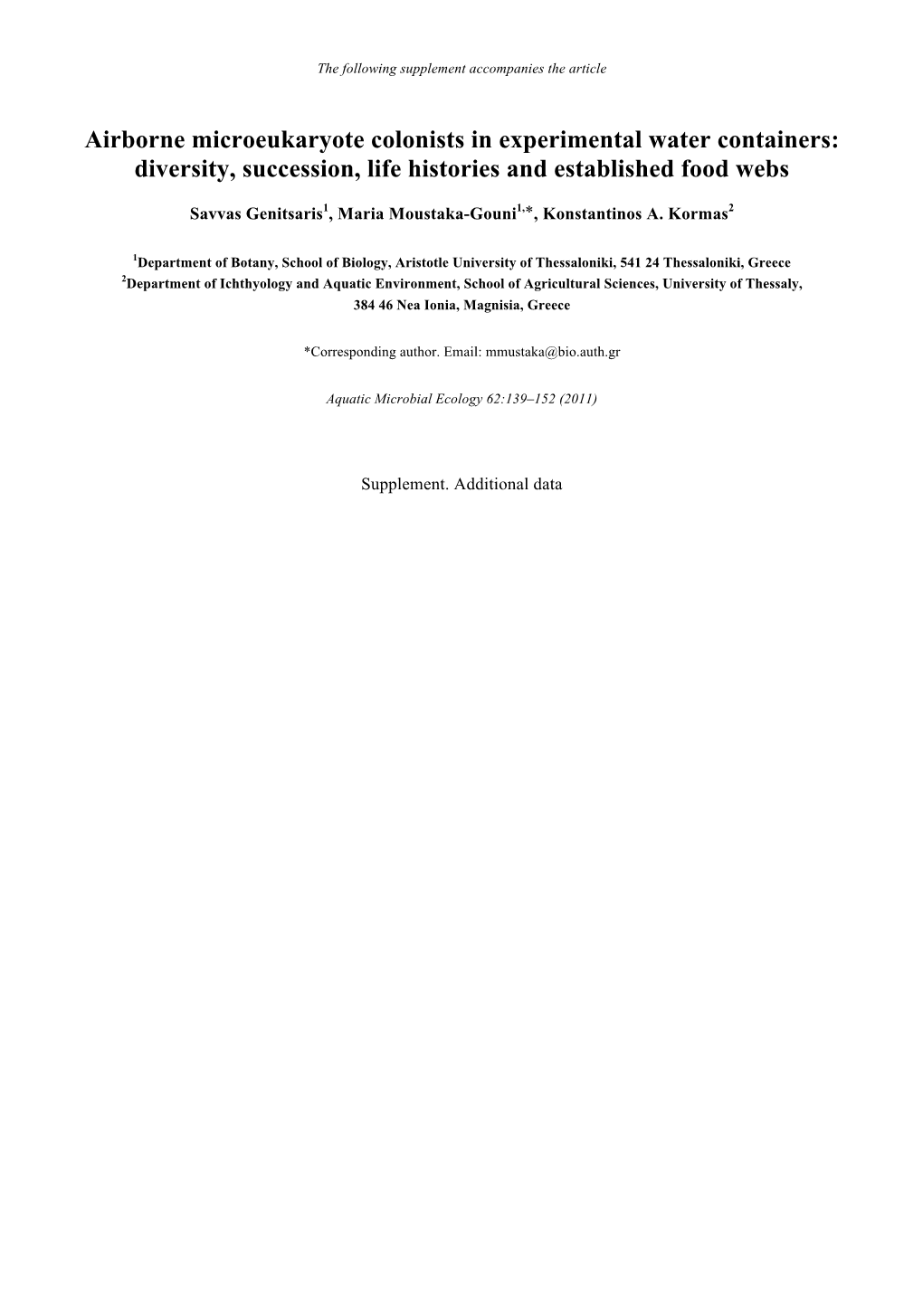 Aquatic Microbial Ecology 62:139–152 (2011)