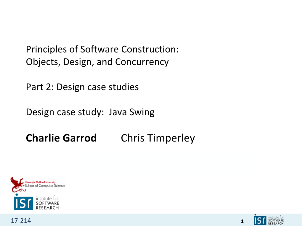 Design Case Study: Java Swing