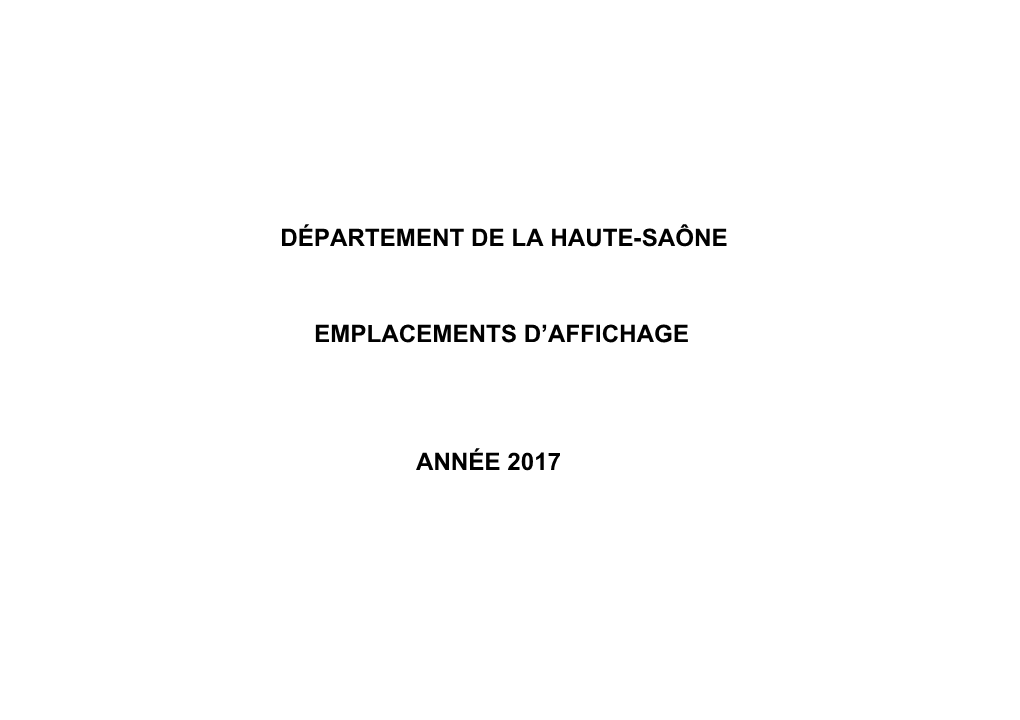 Département De La Haute-Saône Emplacements