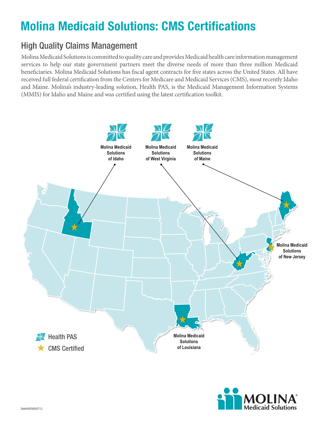 Molina Medicaid Solutions: CMS Certifications