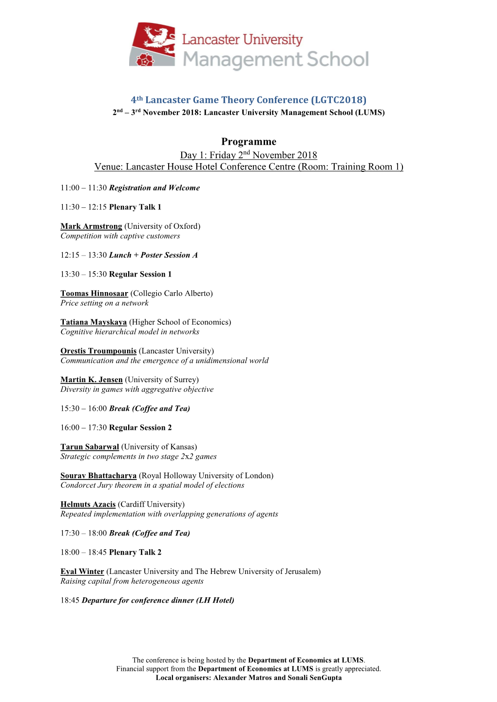 Programme 2018