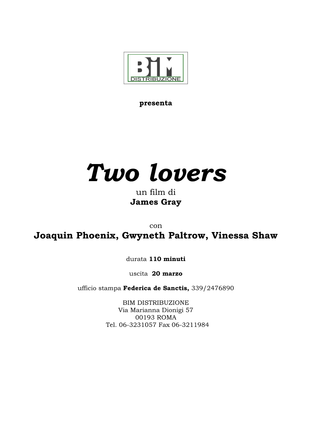 Two Lovers Un Film Di James Gray