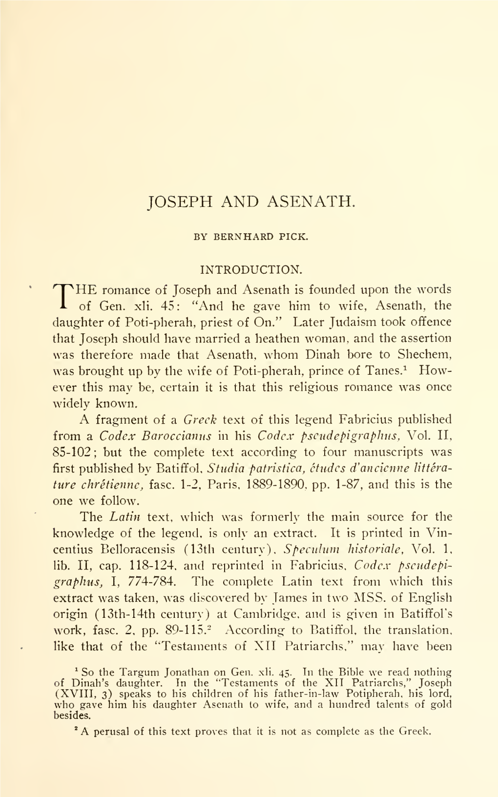 Joseph and Asenath