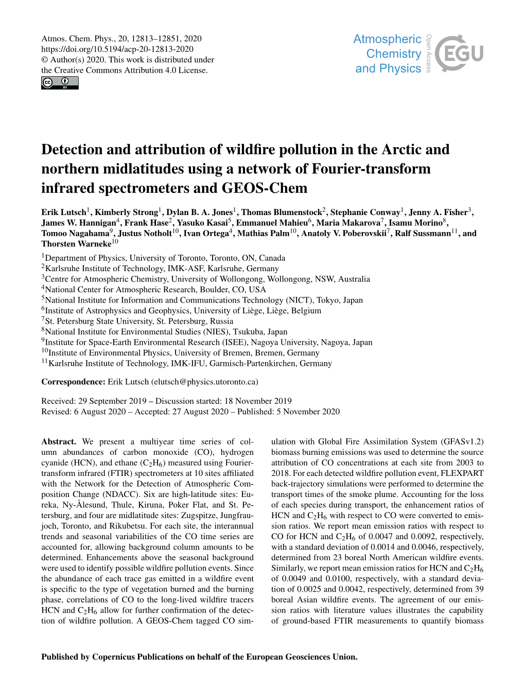 Detection and Attribution of Wildfire Pollution in the Arctic and Northern