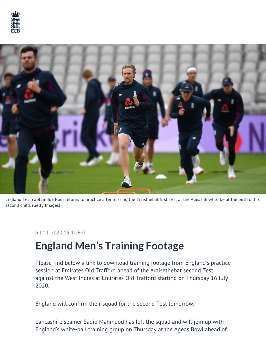 ​England Men's Training Footage