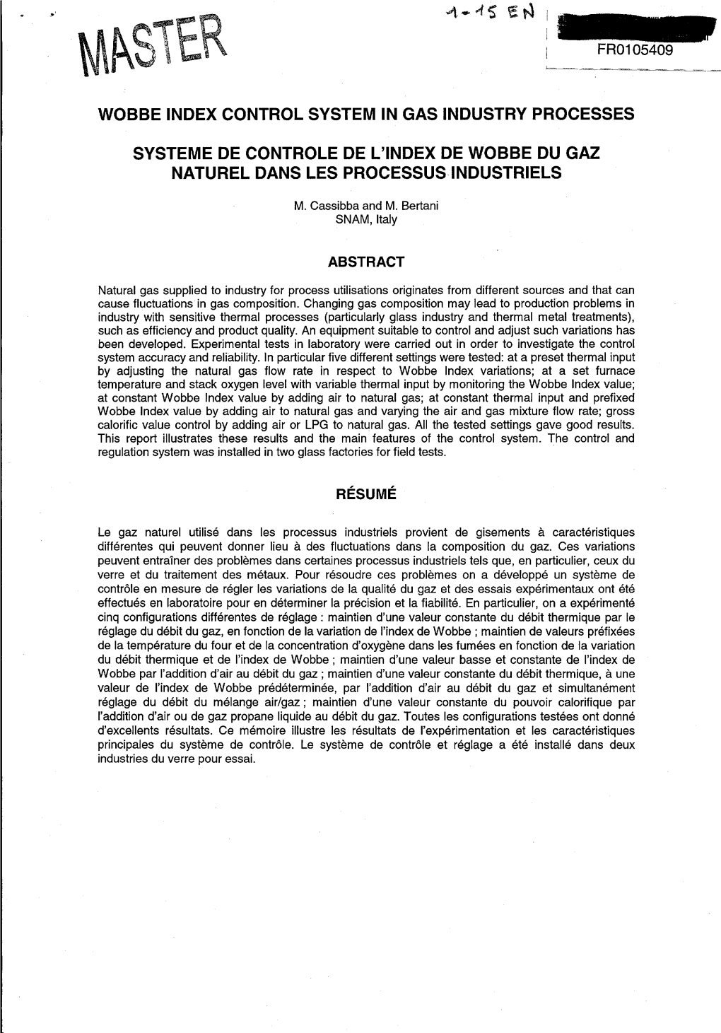 En Wobbe Index Control System in Gas Industry