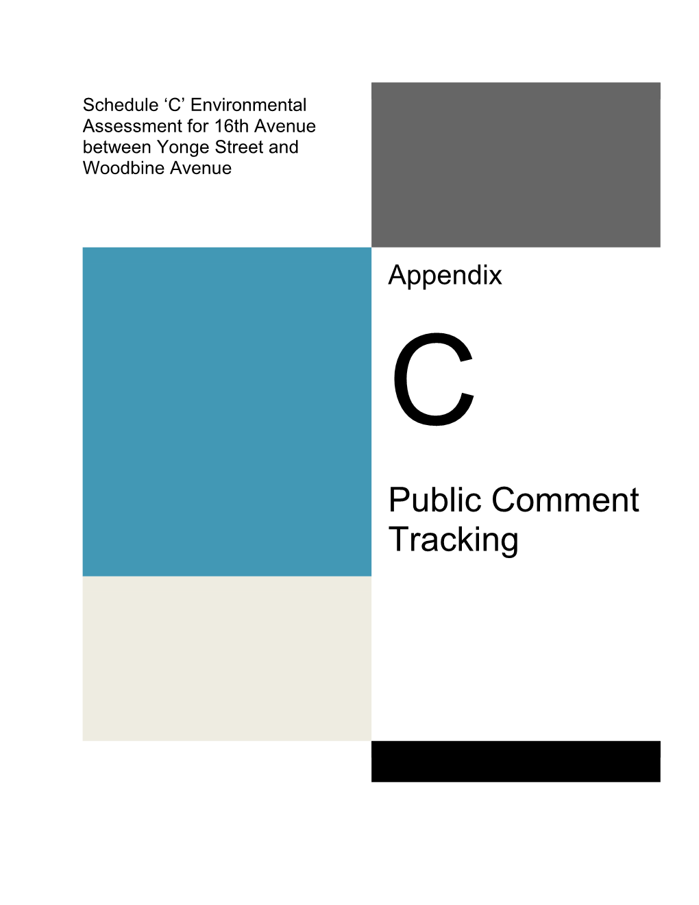 Appendix C Public Comment Tracking