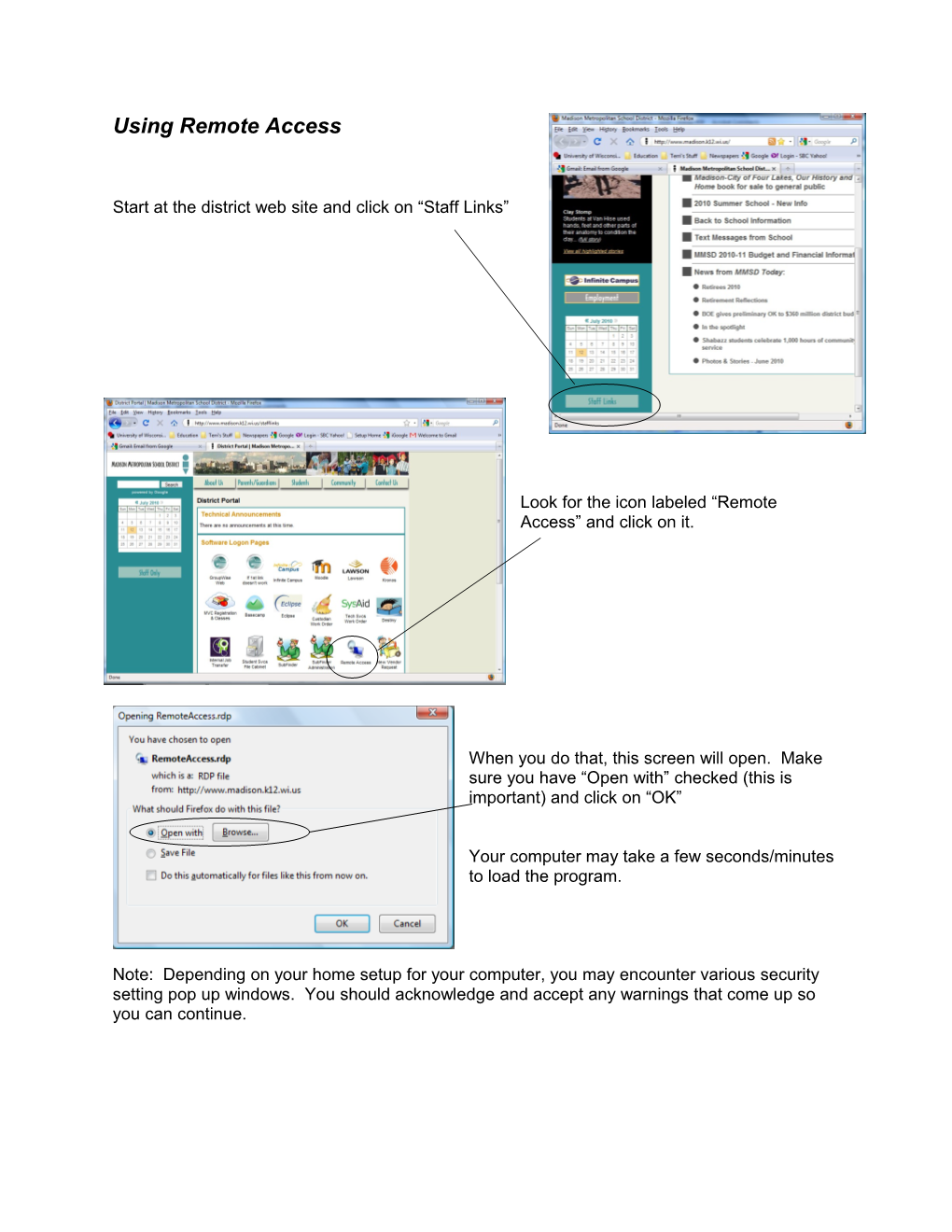 Using Remote Access