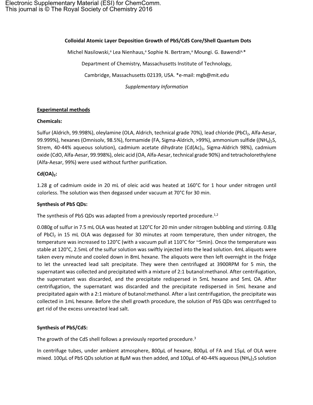 Electronic Supplementary Material (ESI) for Chemcomm. This Journal Is © the Royal Society of Chemistry 2016