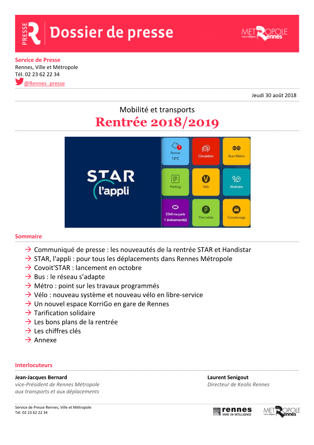 Rentrée 2018/2019