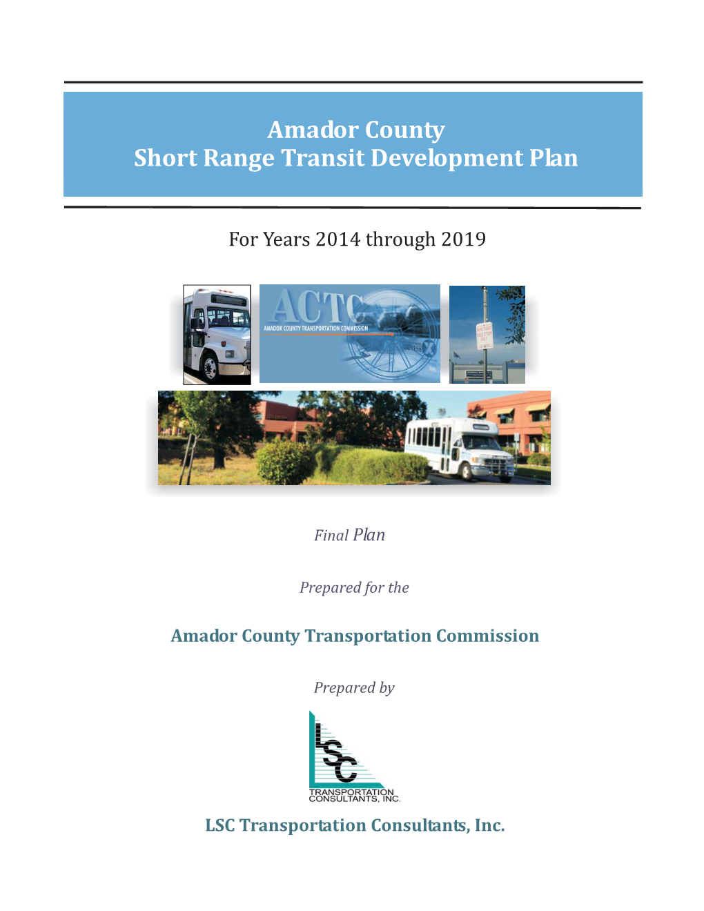 Amador County Short Range Transit Development Plan 2014