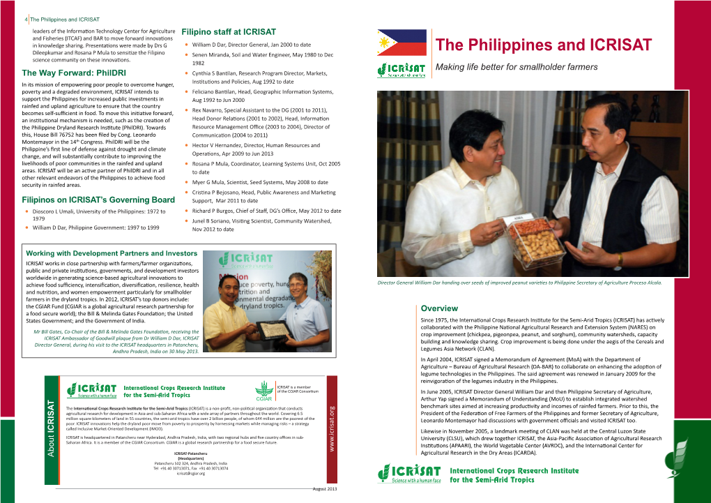 The Philippines and ICRISAT