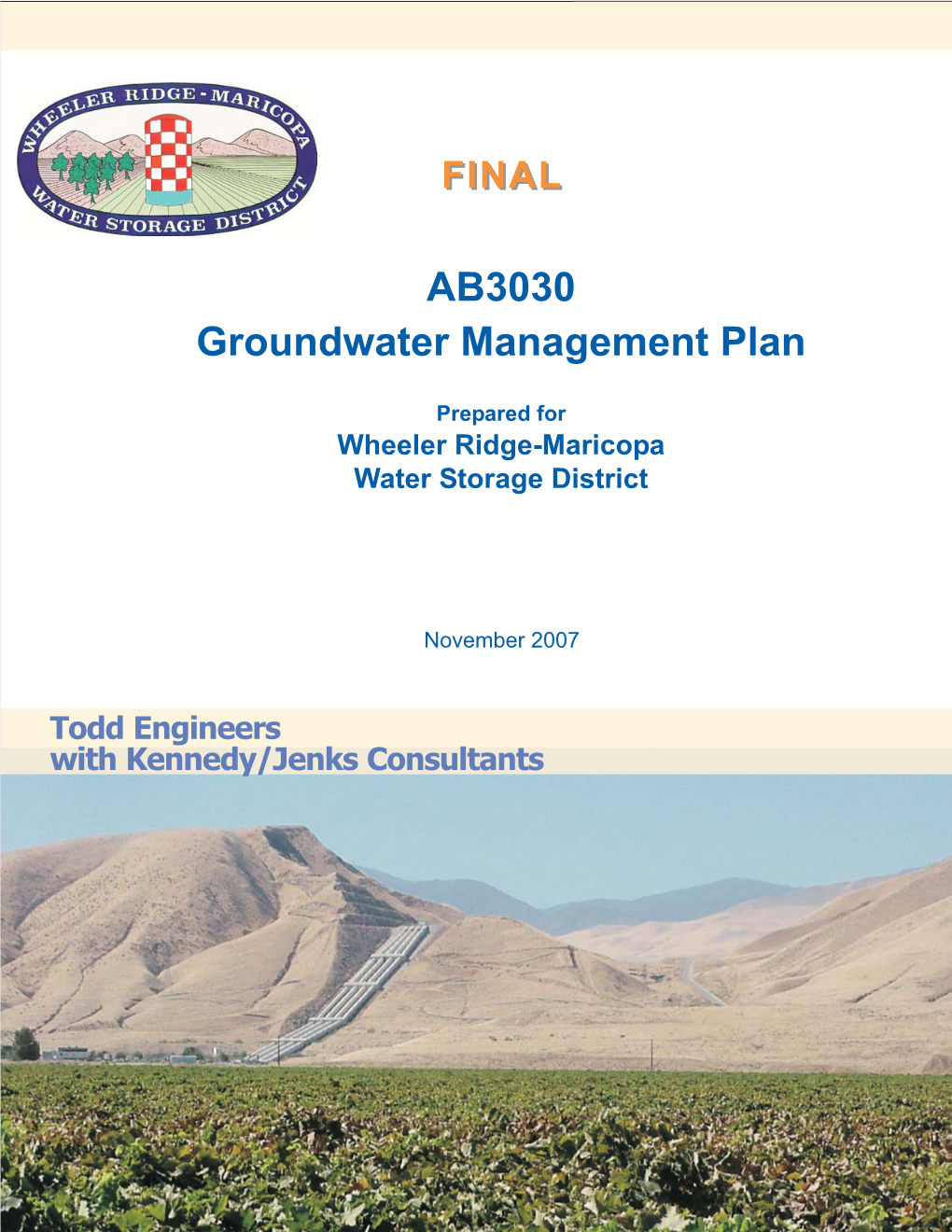 AB3030 Groundwater Management Plan