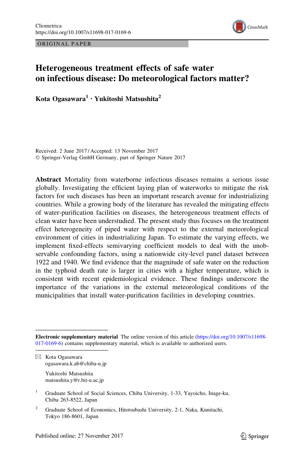 Heterogeneous Treatment Effects of Safe Water on Infectious Disease: Do Meteorological Factors Matter?