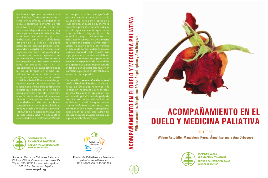 ACOMPAÑAMIENTO EN EL DUELO Y MEDICINA PALIATIVA 1º Edición