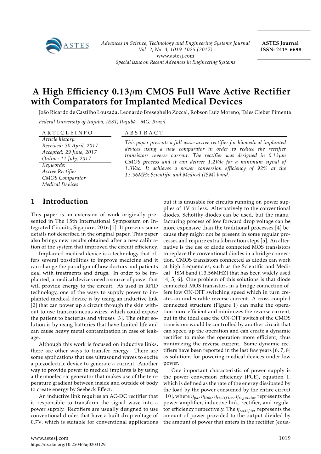 A High Efficiency 0.13Μm CMOS Full Wave Active Rectifier With