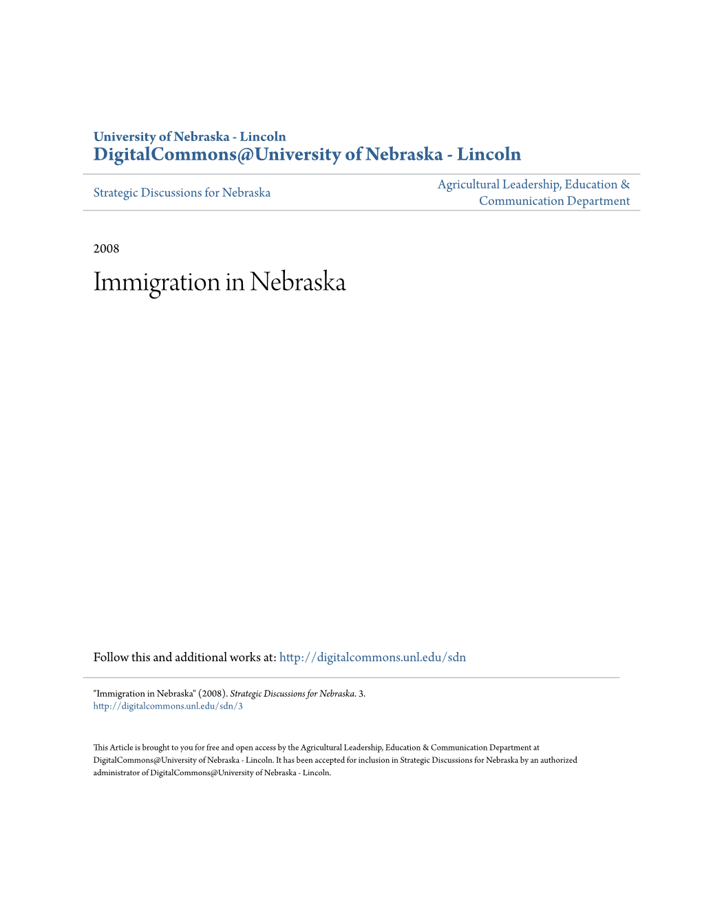 Immigration in Nebraska