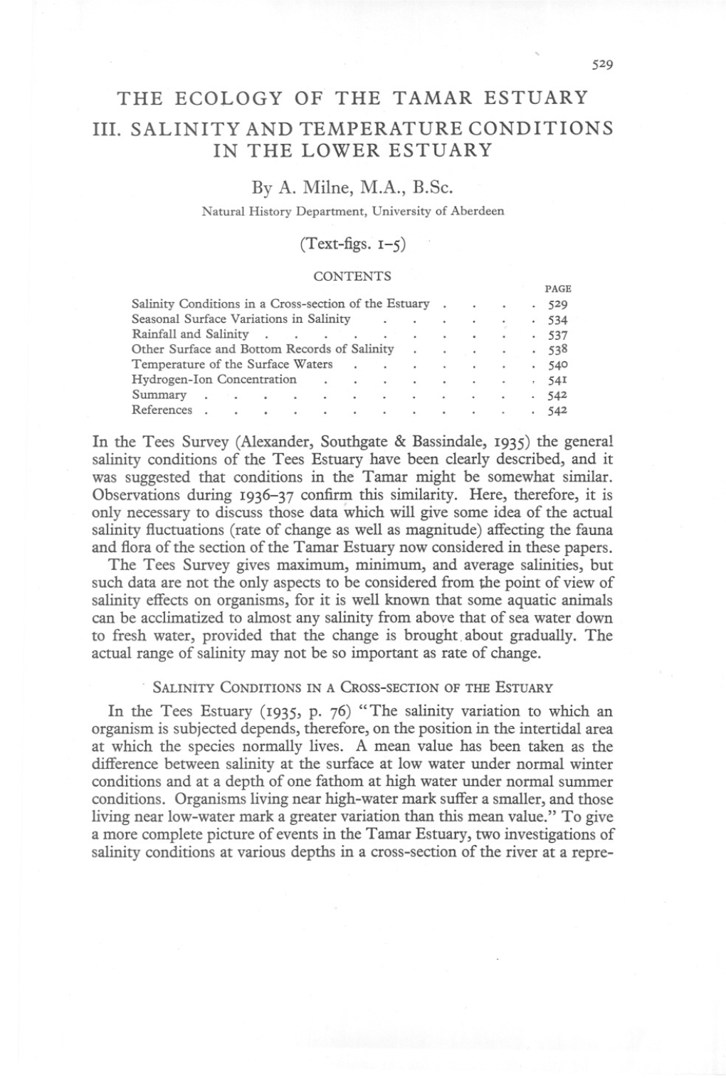 Iii. Salinity and Temperature Conditions in the Lower Estuary